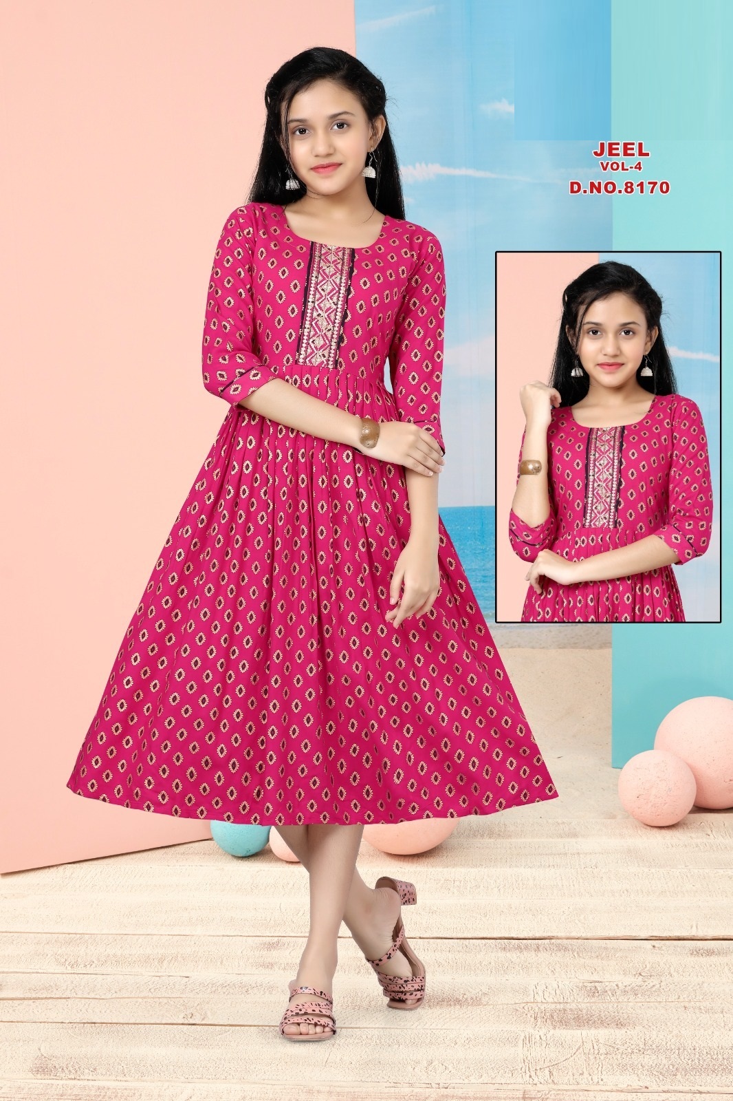 Jeel Vol 4 Fancy Long Kids Gown Kurti Collection